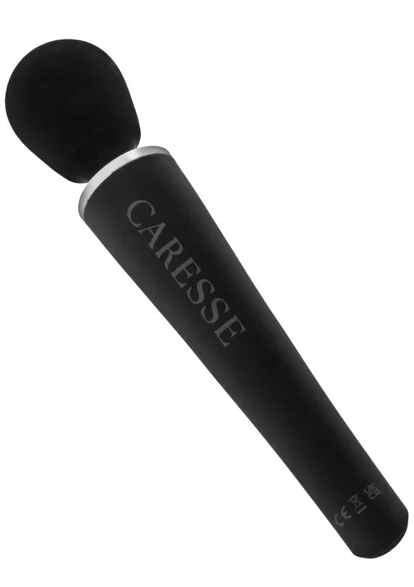 Compact Wand Massager Black by Caresse - Happytoys Sexshop: Toys for Feeling Happy & Easy 😊 - Discreet geleverd