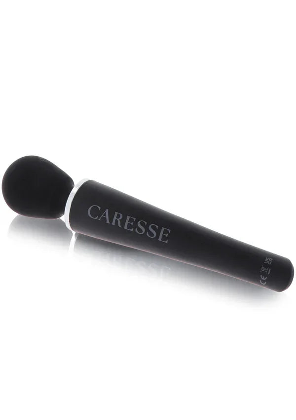 Compact Wand Massager Black by Caresse - Happytoys Sexshop: Toys for Feeling Happy & Easy 😊 - Discreet geleverd