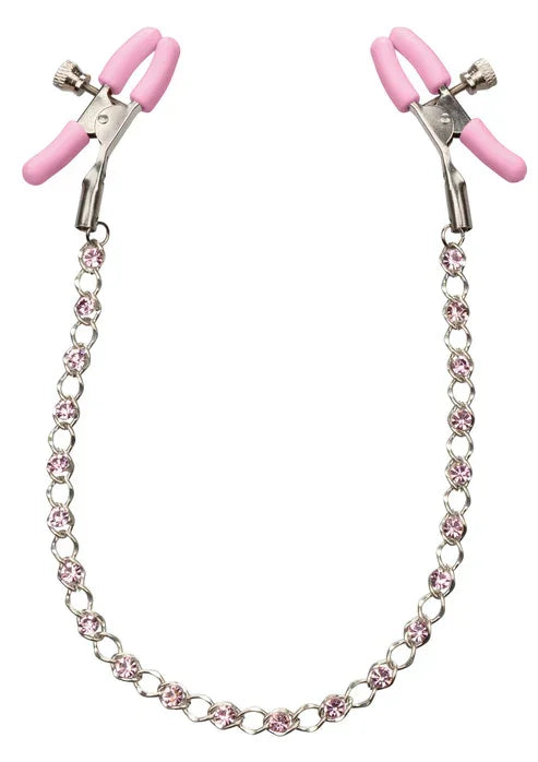 Crystal Chain Nipple Clamps by CalExotics - Happytoys Sexshop: Toys for Feeling Happy & Easy 😊 - Discreet geleverd