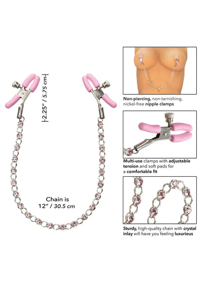 Crystal Chain Nipple Clamps by CalExotics - Happytoys Sexshop: Toys for Feeling Happy & Easy 😊 - Discreet geleverd