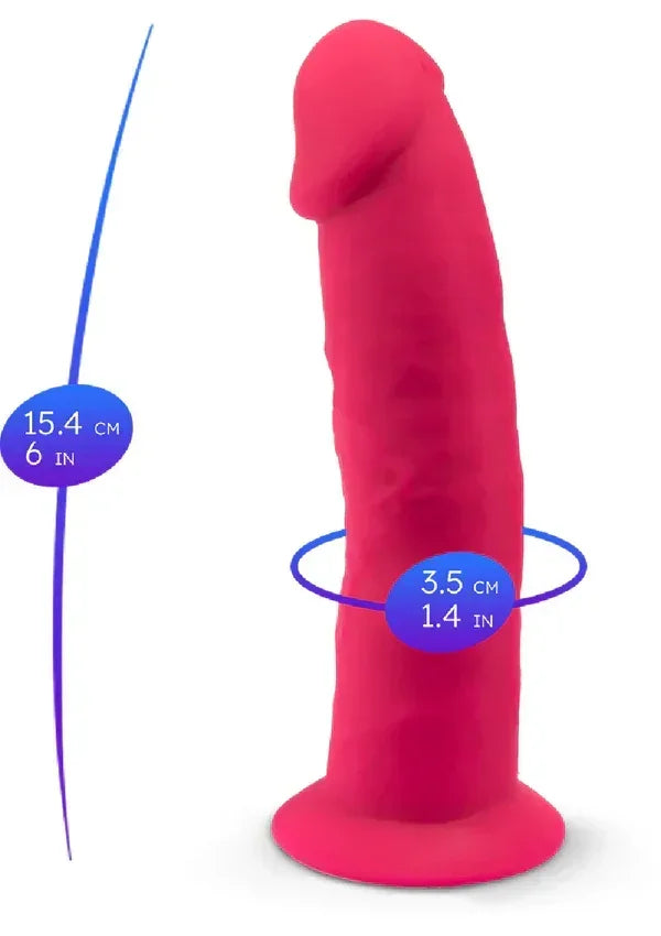 Dong Model 6 inch Glow Red by Silex-D - Happytoys Sexshop: Toys for Feeling Happy & Easy 😊 - Discreet geleverd