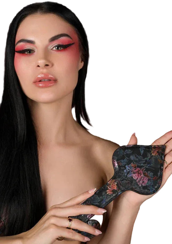 Bestel: Floral Jacquard Paddle by Geisha - bij Happytoys: de erotische sex webshop | liever Happy dan Easy ⭐⭐⭐⭐⭐ - Default Title - 90706 - BLACK