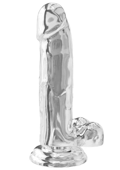 Get Real Clear Dildo with Balls 7' by ToyJoy - Happytoys Sexshop: Toys for Feeling Happy & Easy 😊 - Discreet geleverd
