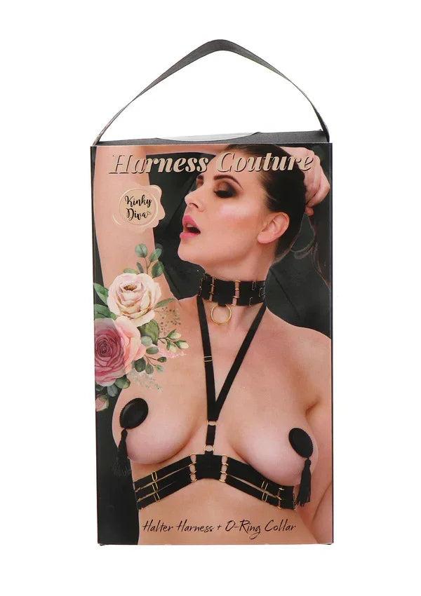 Halter Harness Plus O-Ring Collar by Kinky Diva - Happytoys Sexshop: Toys for Feeling Happy & Easy 😊 - Discreet geleverd