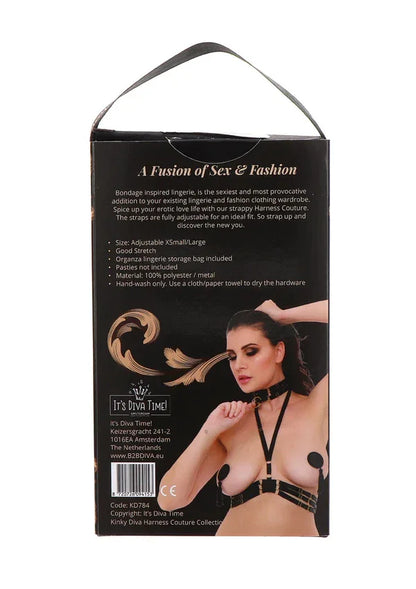Halter Harness Plus O-Ring Collar by Kinky Diva - Happytoys Sexshop: Toys for Feeling Happy & Easy 😊 - Discreet geleverd