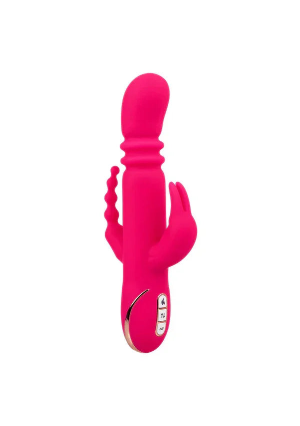 Heated Silicone Triple Rabbit by CalExotics - Happytoys Sexshop: Toys for Feeling Happy & Easy 😊 - Discreet geleverd