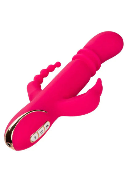 Heated Silicone Triple Rabbit by CalExotics - Happytoys Sexshop: Toys for Feeling Happy & Easy 😊 - Discreet geleverd