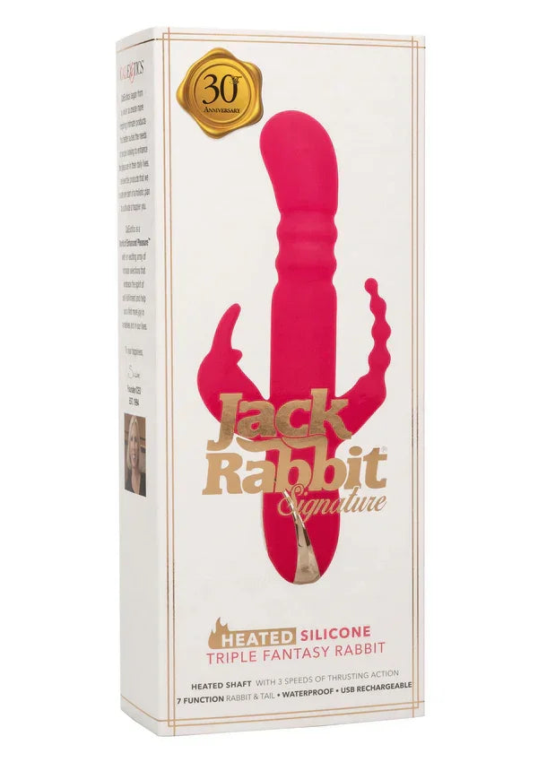 Heated Silicone Triple Rabbit by CalExotics - Happytoys Sexshop: Toys for Feeling Happy & Easy 😊 - Discreet geleverd