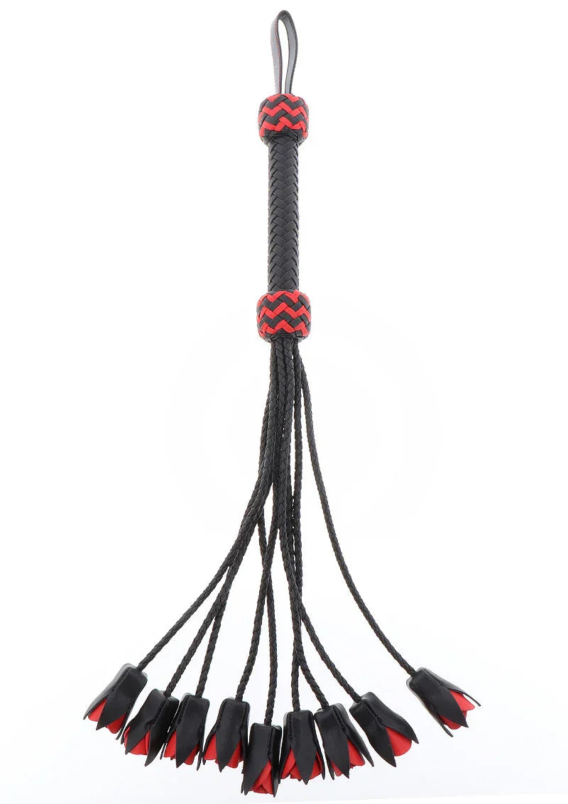 Masters Real Leather Roses Whip by Hidden Desire - Happytoys Sexshop: Toys for Feeling Happy & Easy 😊 - Discreet geleverd