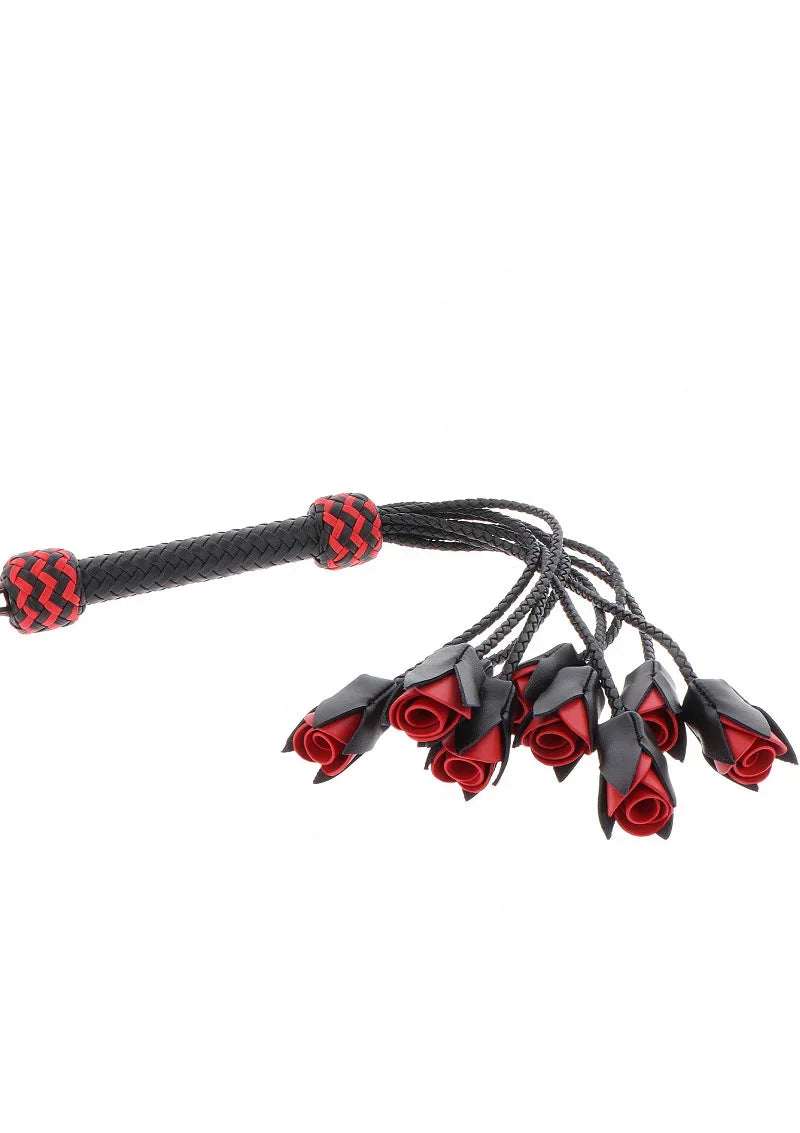 Masters Real Leather Roses Whip by Hidden Desire - Happytoys Sexshop: Toys for Feeling Happy & Easy 😊 - Discreet geleverd