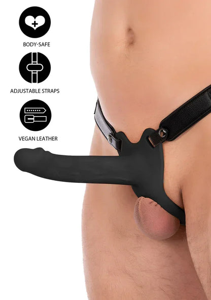 Hollow Penis Strapon 20cm Black by Hidden Desire - Happytoys Sexshop: Toys for Feeling Happy & Easy 😊 - Discreet geleverd