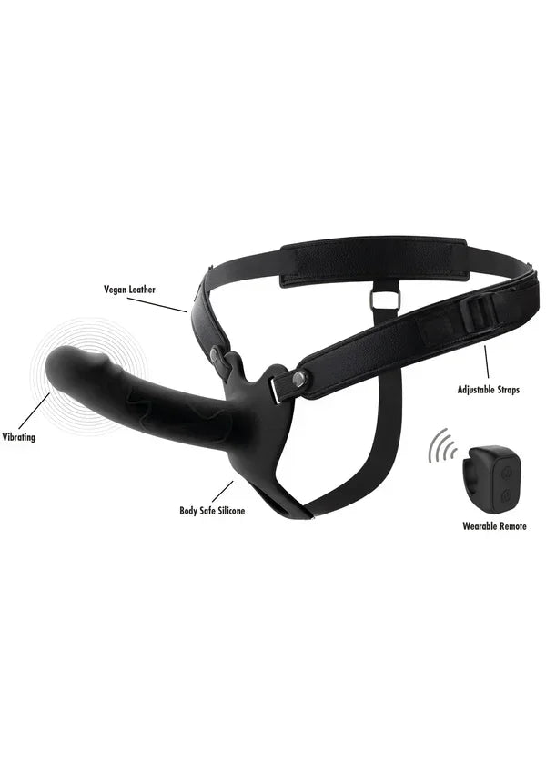 Hollow Penis Strapon Vibrating 16cm Black by Hidden Desire - Happytoys Sexshop: Toys for Feeling Happy & Easy 😊 - Discreet geleverd