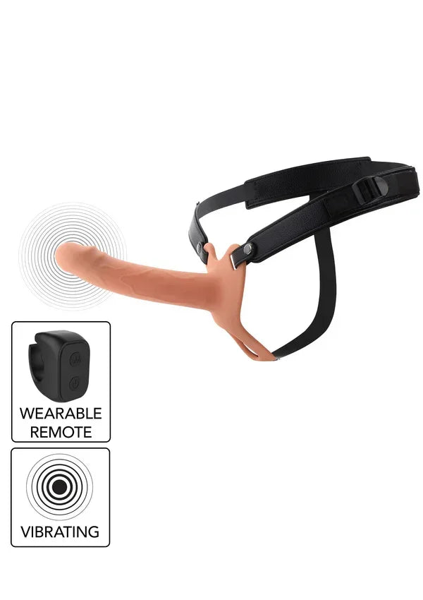 Hollow Penis Strapon Vibrating 18cm Black by Hidden Desire - Happytoys Sexshop: Toys for Feeling Happy & Easy 😊 - Discreet geleverd