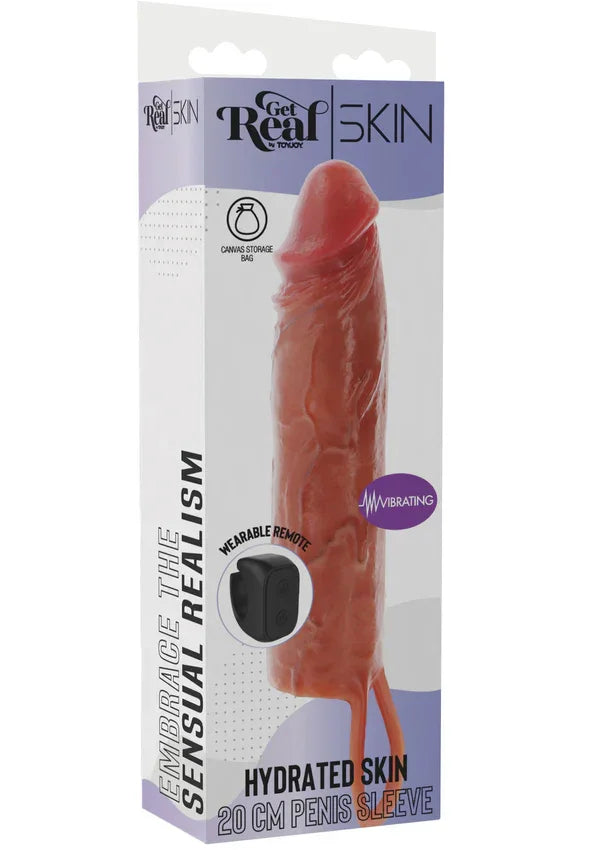 Hydrated Skin Penis Silicone Sleeve Vibrating 20 cm by ToyJoy - Happytoys Sexshop: Toys for Feeling Happy & Easy 😊 - Discreet geleverd