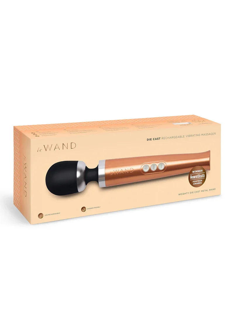 Die Cast Rechargeable Vibrating Massager (rose gold) by Le Wand - Happytoys Sexshop: Toys for Feeling Happy & Easy 😊 - Discreet geleverd