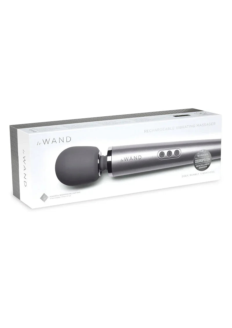 Rechargeable Massager Grey by Le Wand - Happytoys Sexshop: Toys for Feeling Happy & Easy 😊 - Discreet geleverd