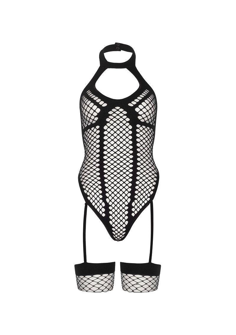 Leg Avenue Net keyhole halter teddy - Happytoys Sexshop: Toys for Feeling Happy & Easy 😊 - Discreet geleverd