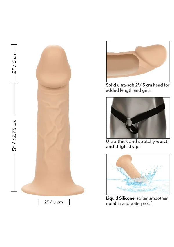 Life-Like Extension W Harness brown by CalExotics - Happytoys Sexshop: Toys for Feeling Happy & Easy 😊 - Discreet geleverd