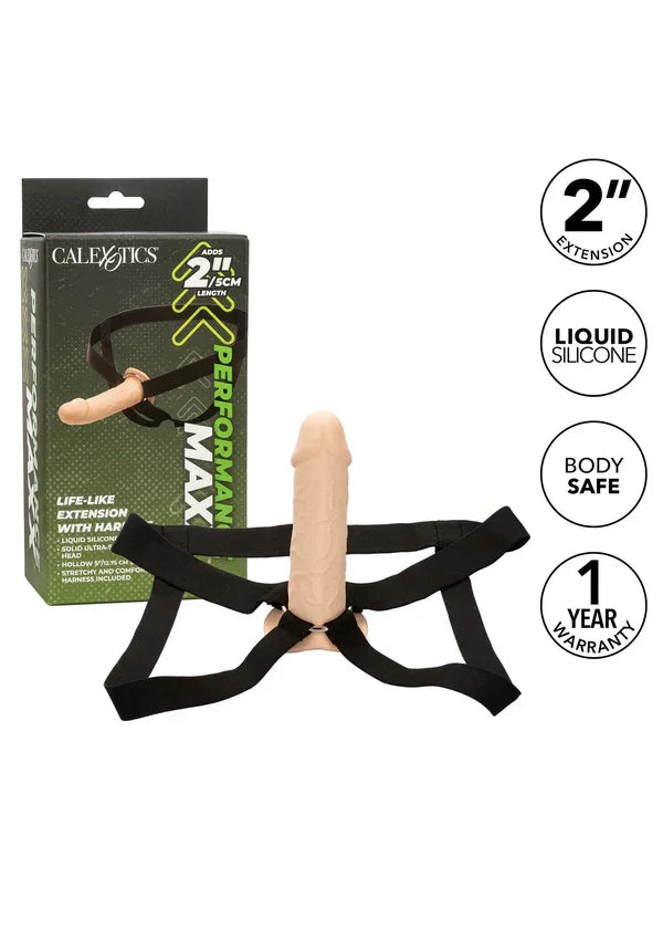 Life-Like Extension W Harness brown by CalExotics - Happytoys Sexshop: Toys for Feeling Happy & Easy 😊 - Discreet geleverd