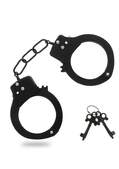 Metal Handcuffs Black by ToyJoy - Happytoys Sexshop: Toys for Feeling Happy & Easy 😊 - Discreet geleverd