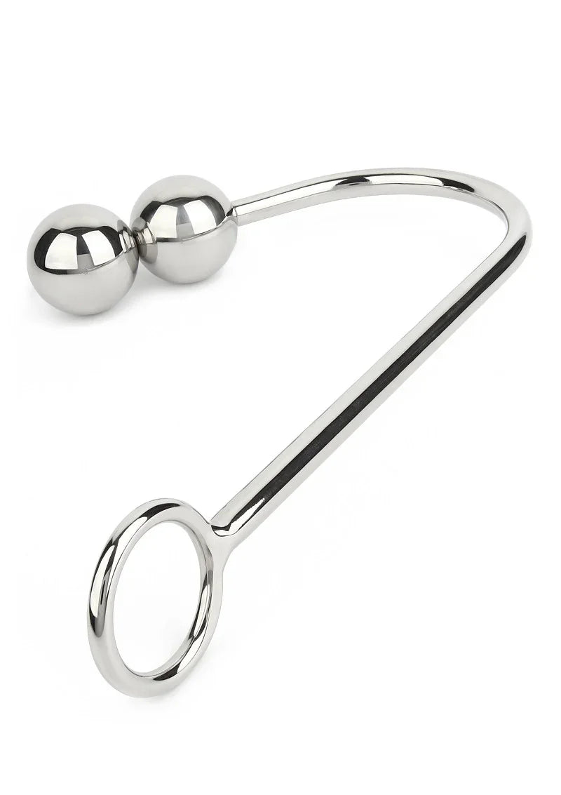 Anal Hook Double Balls 40+40mm by Mr. Steel - Happytoys Sexshop: Toys for Feeling Happy & Easy 😊 - Discreet geleverd