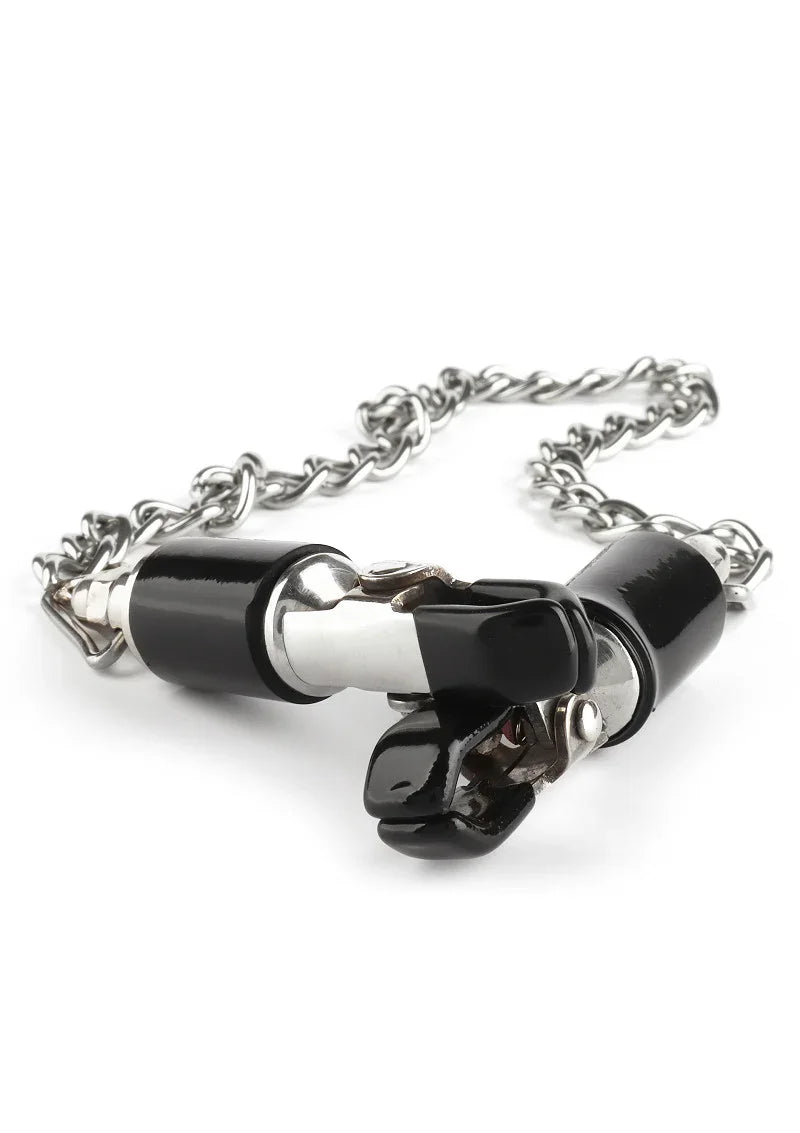 Barrel Tit Clamps With Chain by Mr. Steel - Happytoys Sexshop: Toys for Feeling Happy & Easy 😊 - Discreet geleverd