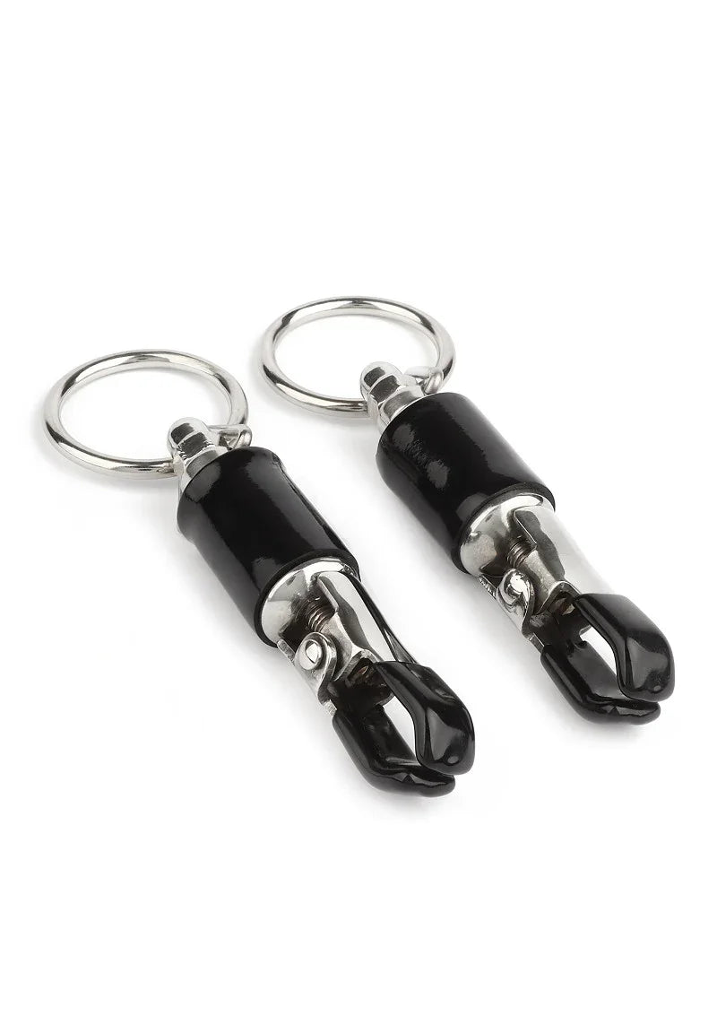 ♀ Mr. Steel Barrel Tit Clamps With Ring - Happytoys Sexshop: Toys for Feeling Happy & Easy 😊 - Discreet geleverd
