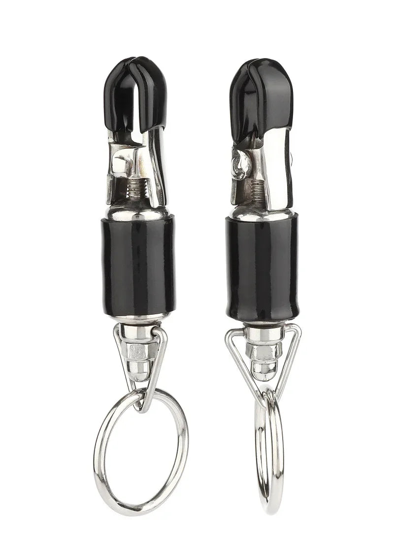 ♀ Mr. Steel Barrel Tit Clamps With Ring - Happytoys Sexshop: Toys for Feeling Happy & Easy 😊 - Discreet geleverd