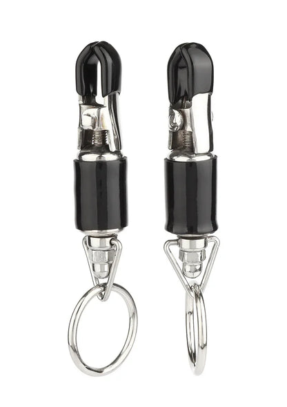 ♀ Mr. Steel Barrel Tit Clamps With Ring - Happytoys Sexshop: Toys for Feeling Happy & Easy 😊 - Discreet geleverd