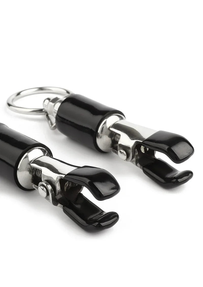 ♀ Mr. Steel Barrel Tit Clamps With Ring - Happytoys Sexshop: Toys for Feeling Happy & Easy 😊 - Discreet geleverd