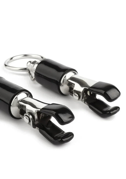 ♀ Mr. Steel Barrel Tit Clamps With Ring - Happytoys Sexshop: Toys for Feeling Happy & Easy 😊 - Discreet geleverd