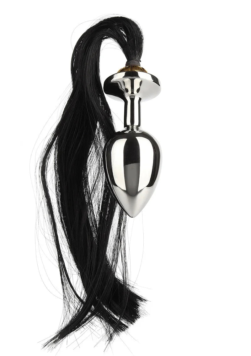 Mr. Steel Black Hair Pony Tail Rosebud - Happytoys Sexshop: Toys for Feeling Happy & Easy 😊 - Discreet geleverd