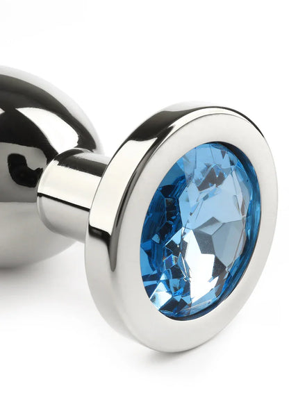 Mr. Steel Jewled Butt Plug Large (Aqua) - Happytoys Sexshop: Toys for Feeling Happy & Easy 😊 - Discreet geleverd