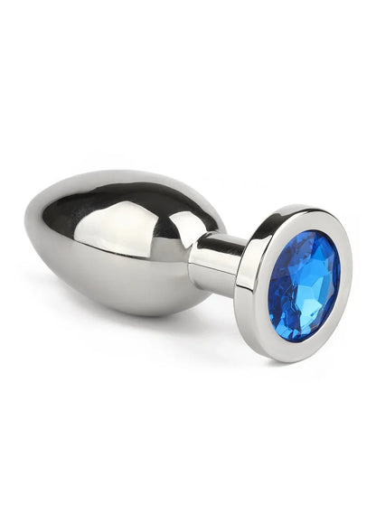 Mr. Steel Jewled Butt Plug Large (Blue) - Happytoys Sexshop: Toys for Feeling Happy & Easy 😊 - Discreet geleverd