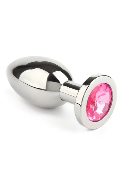 Mr. Steel Jewled Butt Plug Large (Pink) - Happytoys Sexshop: Toys for Feeling Happy & Easy 😊 - Discreet geleverd