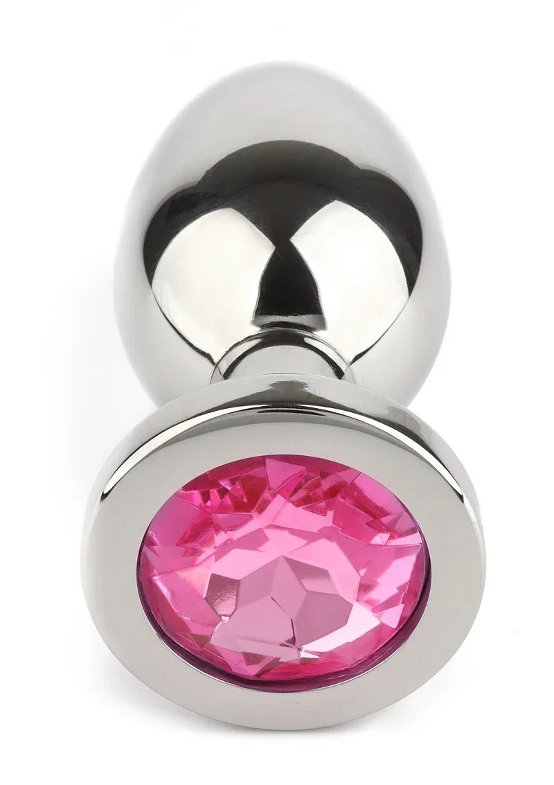 Mr. Steel Jewled Butt Plug Large (Pink) - Happytoys Sexshop: Toys for Feeling Happy & Easy 😊 - Discreet geleverd