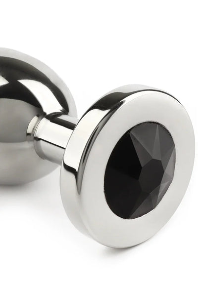 Mr. Steel Jewled Butt Plug Medium (Black) - Happytoys Sexshop: Toys for Feeling Happy & Easy 😊 - Discreet geleverd