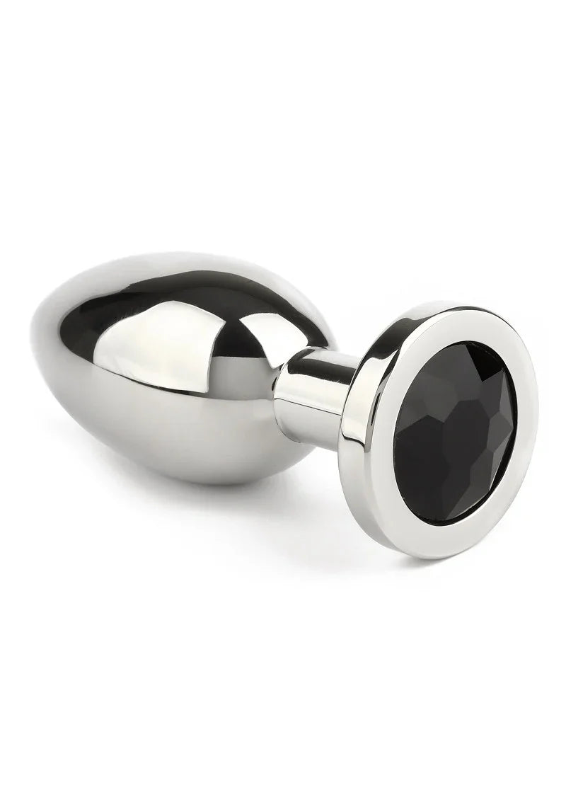 Mr. Steel Jewled Butt Plug Large (Black) - Happytoys Sexshop: Toys for Feeling Happy & Easy 😊 - Discreet geleverd