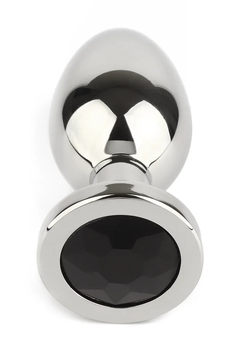 Mr. Steel Jewled Butt Plug Large (Black) - Happytoys Sexshop: Toys for Feeling Happy & Easy 😊 - Discreet geleverd