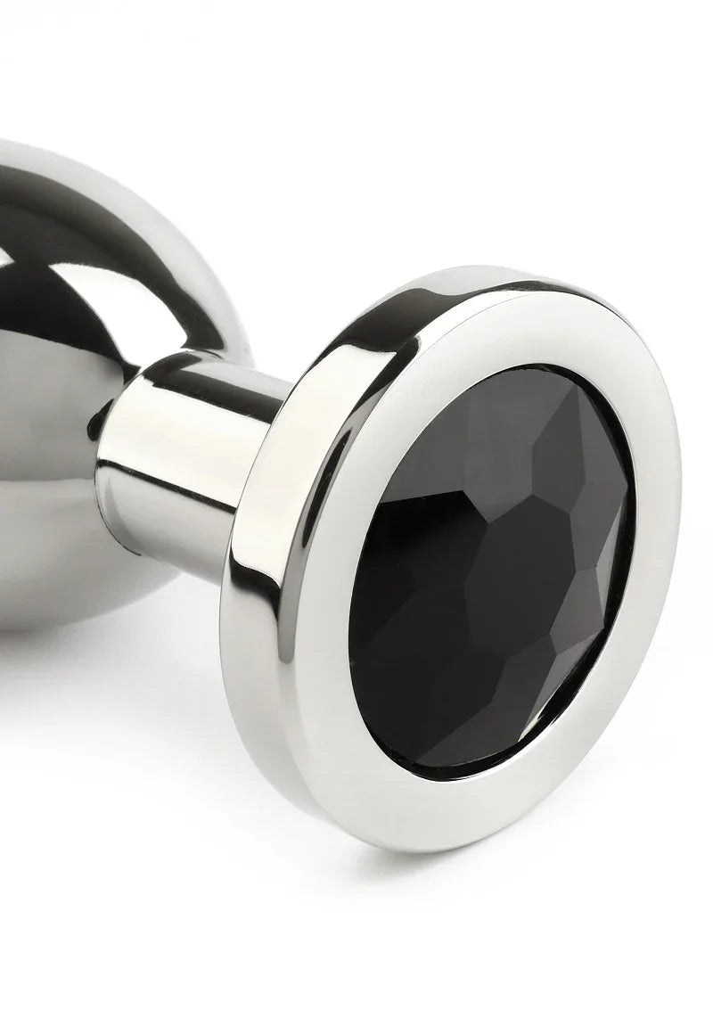 Mr. Steel Jewled Butt Plug Large (Black) - Happytoys Sexshop: Toys for Feeling Happy & Easy 😊 - Discreet geleverd