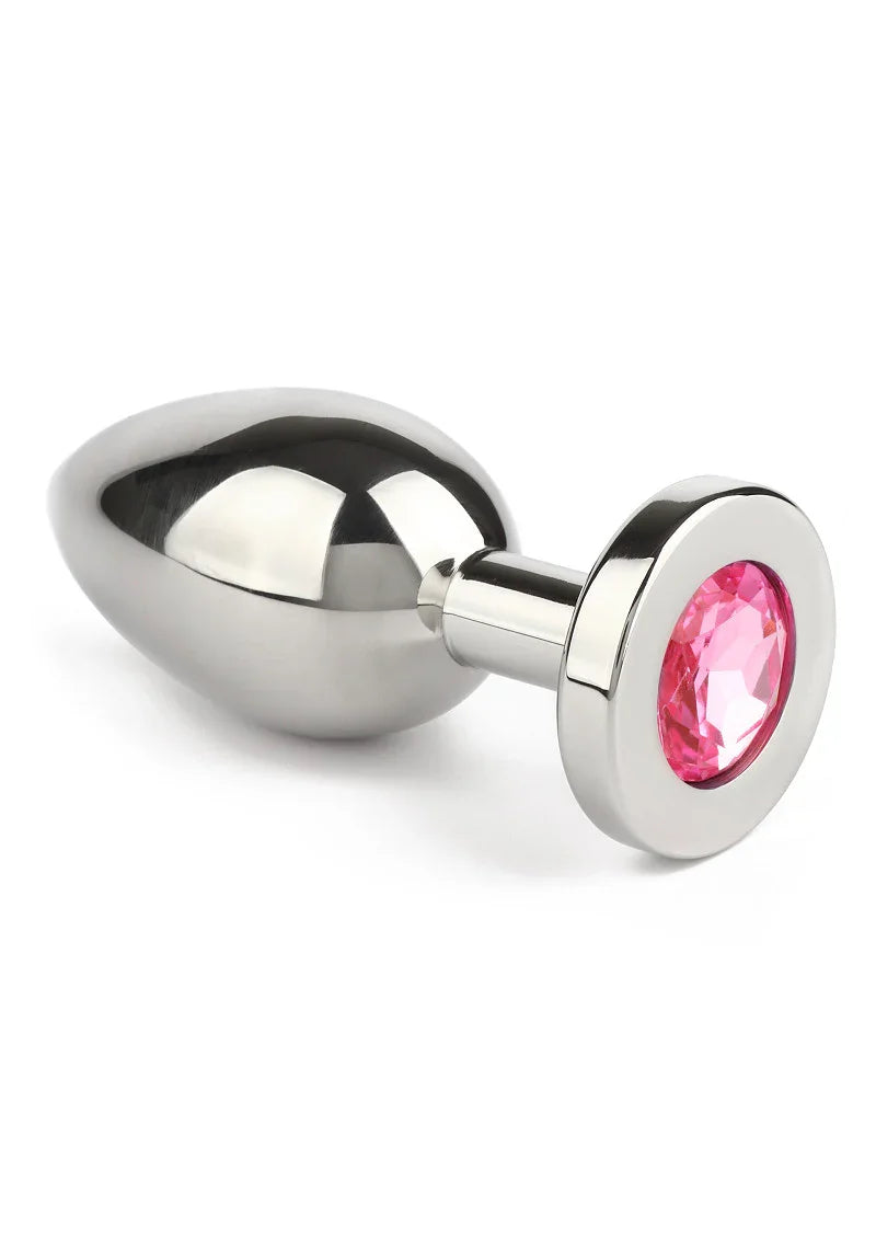 Mr. Steel Jewled Butt Plug Medium (Pink) - Happytoys Sexshop: Toys for Feeling Happy & Easy 😊 - Discreet geleverd