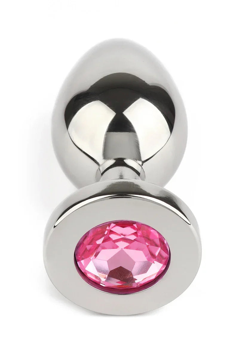 Mr. Steel Jewled Butt Plug Medium (Pink) - Happytoys Sexshop: Toys for Feeling Happy & Easy 😊 - Discreet geleverd