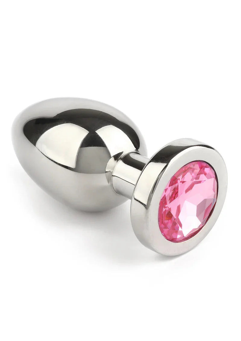 Mr. Steel Jewled Butt Plug Small (Pink) - Happytoys Sexshop: Toys for Feeling Happy & Easy 😊 - Discreet geleverd
