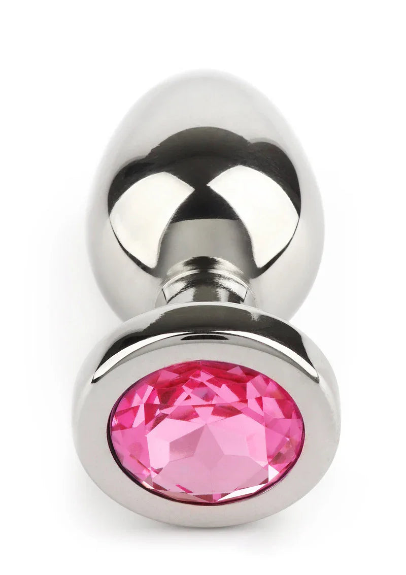 Mr. Steel Jewled Butt Plug Small (Pink) - Happytoys Sexshop: Toys for Feeling Happy & Easy 😊 - Discreet geleverd