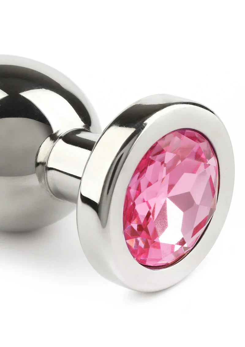 Mr. Steel Jewled Butt Plug Small (Pink) - Happytoys Sexshop: Toys for Feeling Happy & Easy 😊 - Discreet geleverd