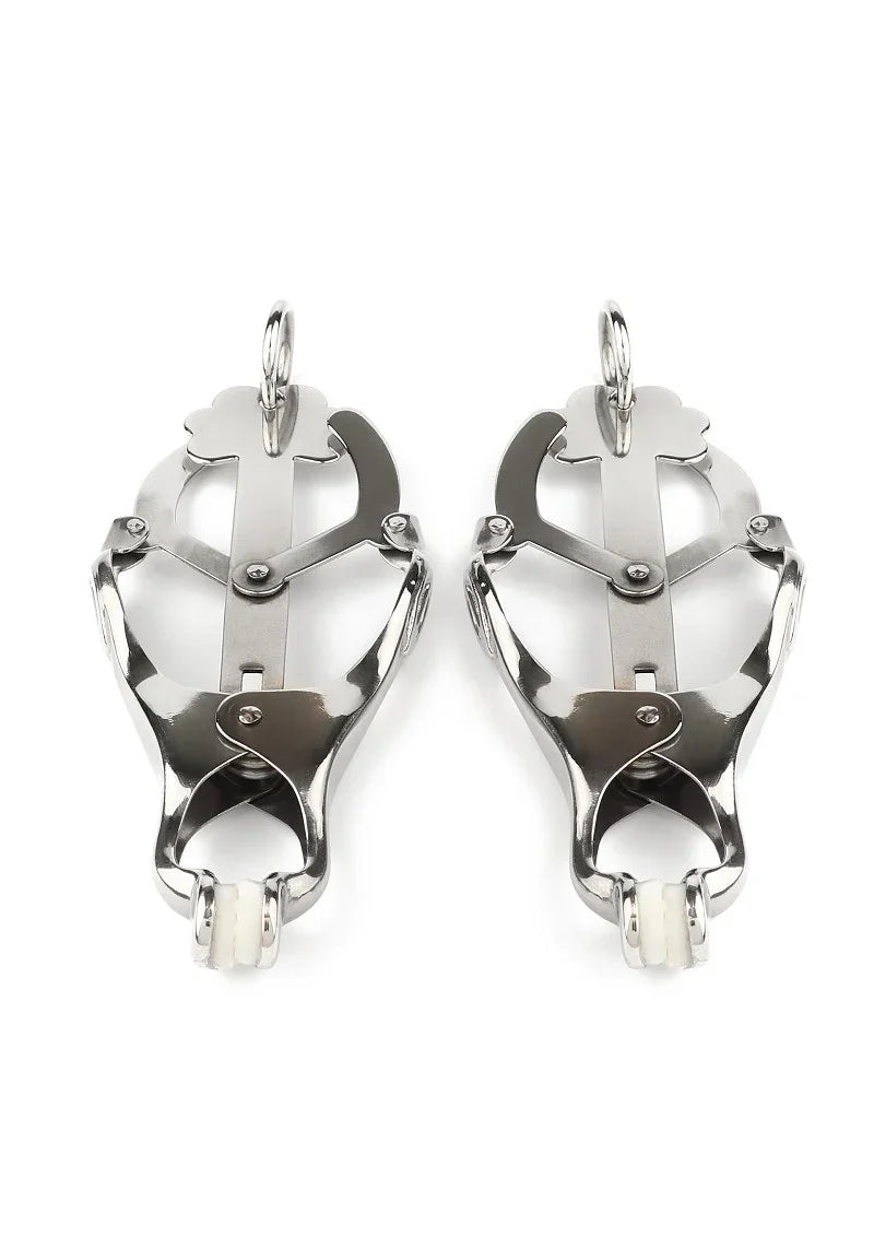 Squeezer Nipple Clamps W Ring by Mr. Steel - Happytoys Sexshop: Toys for Feeling Happy & Easy 😊 - Discreet geleverd