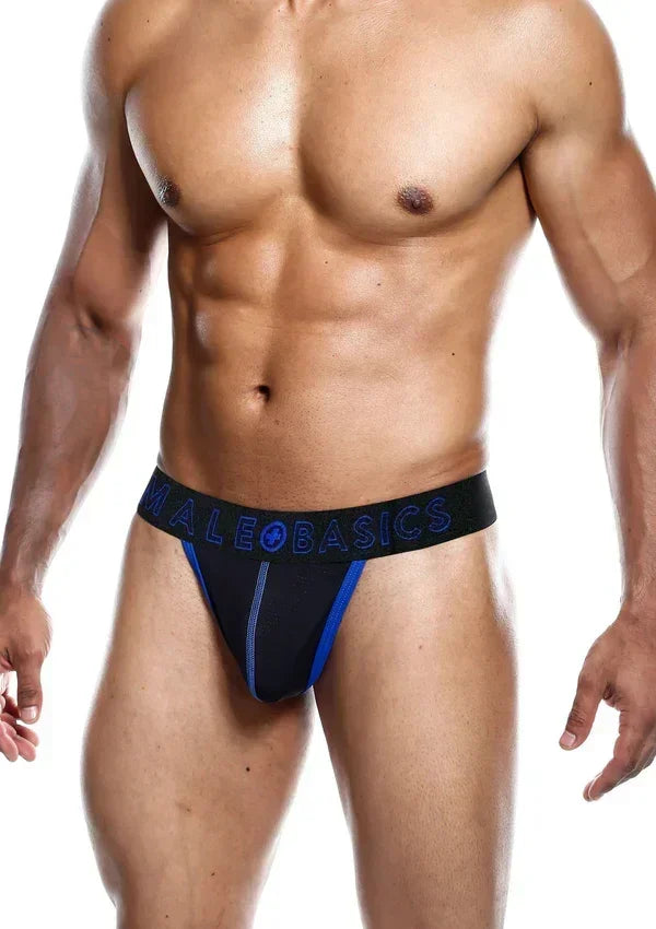 Neon Thong Size XL Blue by MaleBasics - Happytoys Sexshop: Toys for Feeling Happy & Easy 😊 - Discreet geleverd