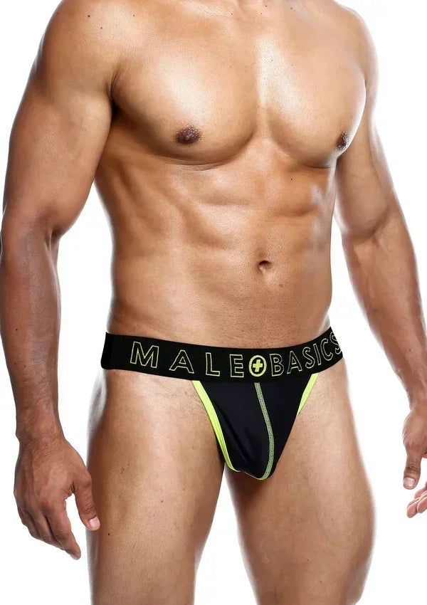 Neon Thong Size XL Yellow by MaleBasics - Happytoys Sexshop: Toys for Feeling Happy & Easy 😊 - Discreet geleverd