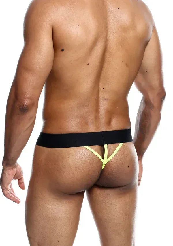 Neon Thong Size XL Yellow by MaleBasics - Happytoys Sexshop: Toys for Feeling Happy & Easy 😊 - Discreet geleverd