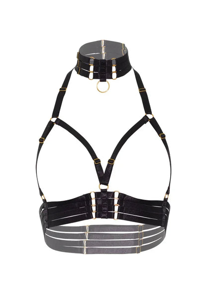 Open Cup Bra Plus O-Ring Collar by Kinky Diva - Happytoys Sexshop: Toys for Feeling Happy & Easy 😊 - Discreet geleverd